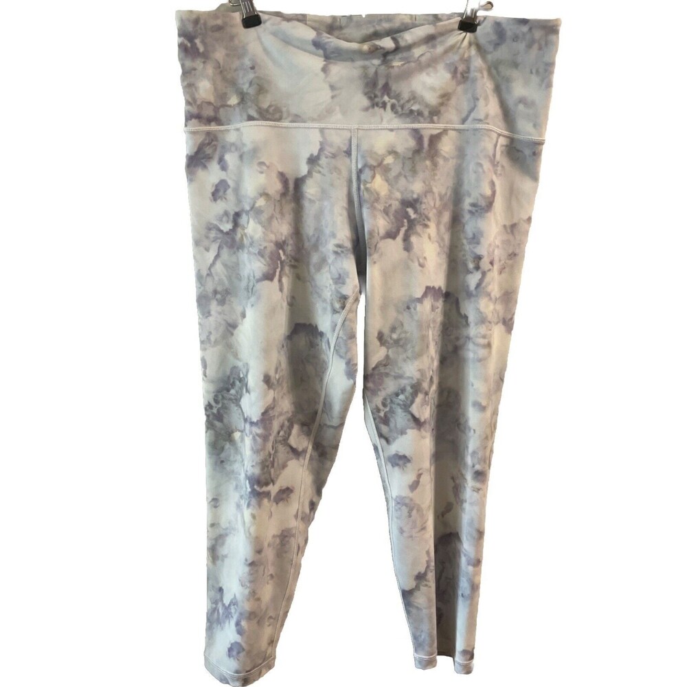 Womens Athleta Elation Snow Dye 7/8 Tight Leggings Opal Green sz 2XL High Waist